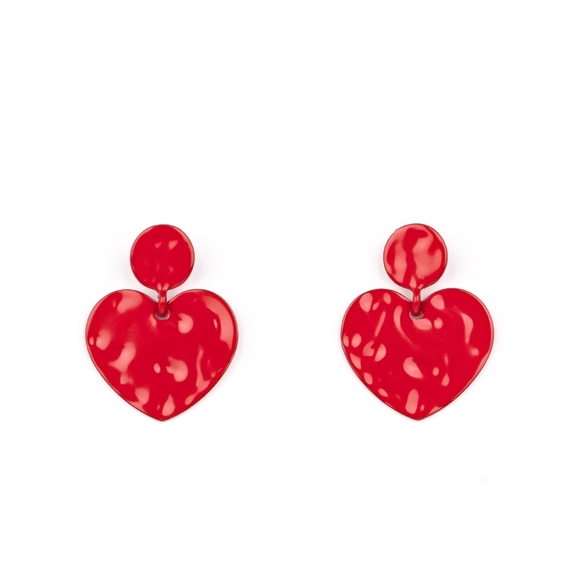 Earings Red Hot Heart Earrings ❤ New. Just a LITTLE Crush